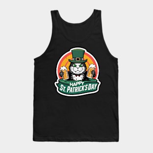 Cat drink at st patricks day Tank Top